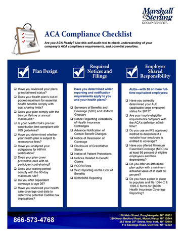 ACA Checklist 2015