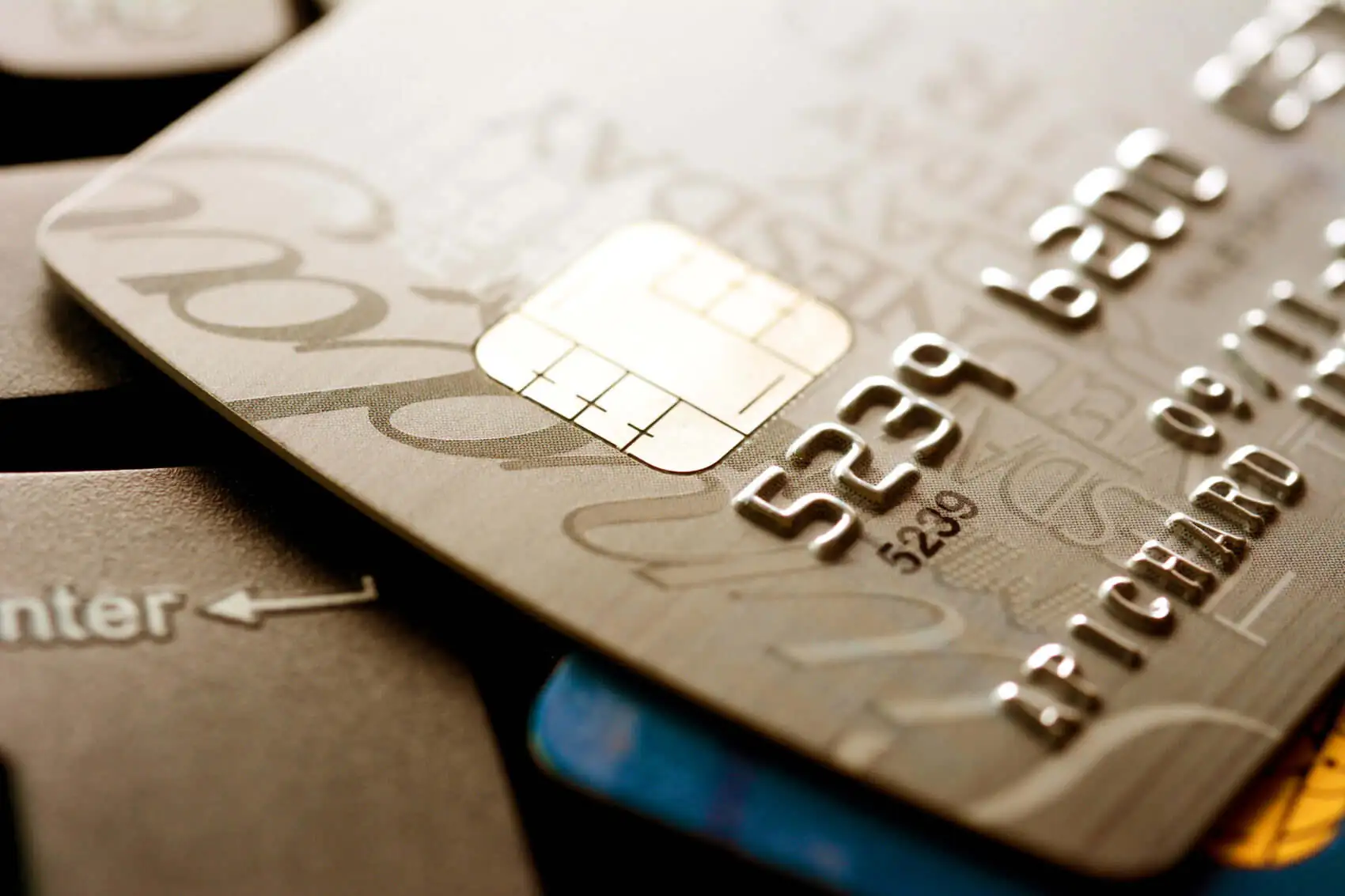 credit card with chip that contains personal data