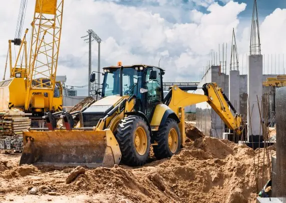 bulldozer on active construction site