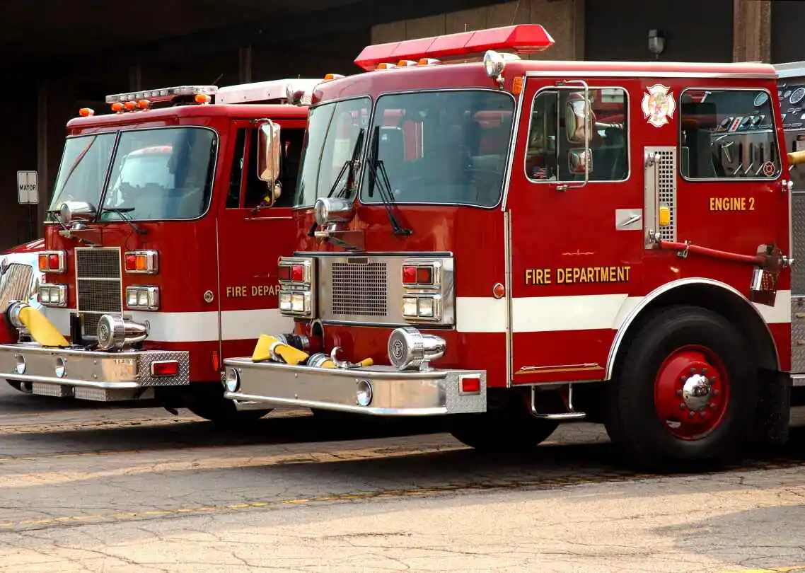 fire trucks for an emergency