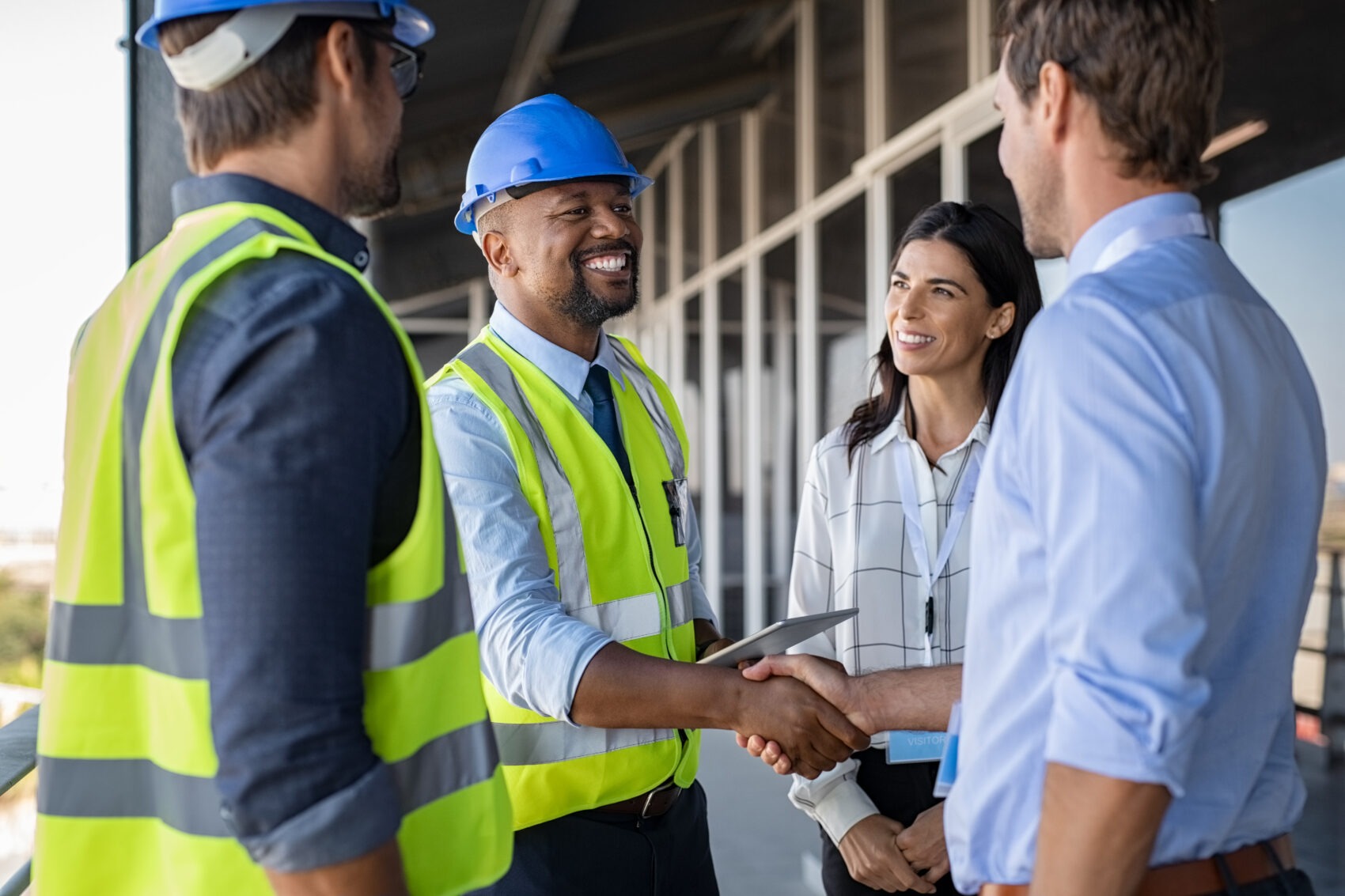 Contractor and advisor reviewing bonding capacity and project bid
