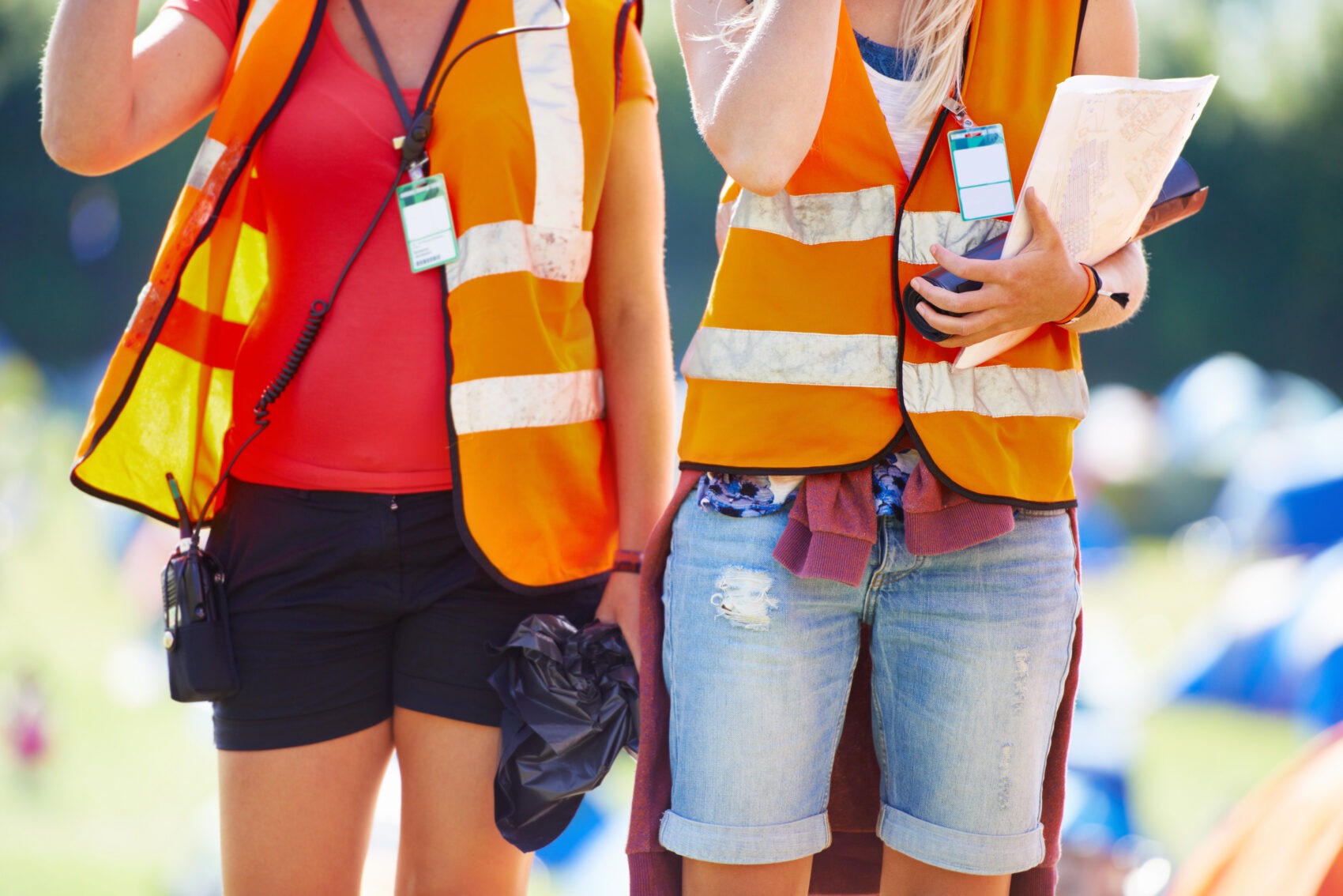 Campground staff member reviewing a safety training checklist